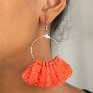 Paparazzi coral fringe earrings